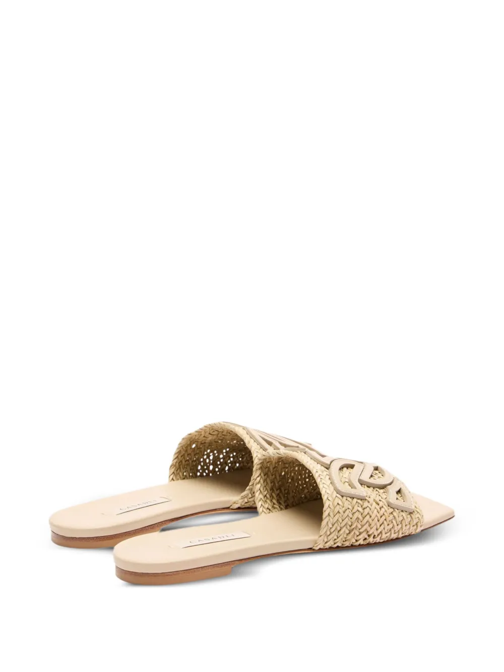 Casadei woven-strap flat sandals Neutrals