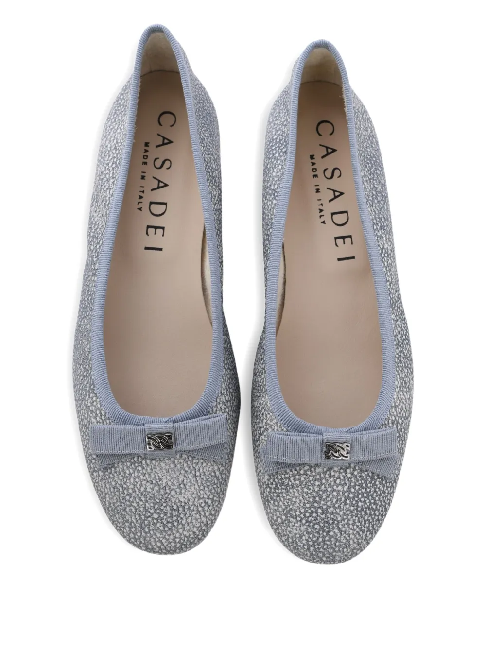 Casadei Leren ballerina's verfraaid met strik Grijs
