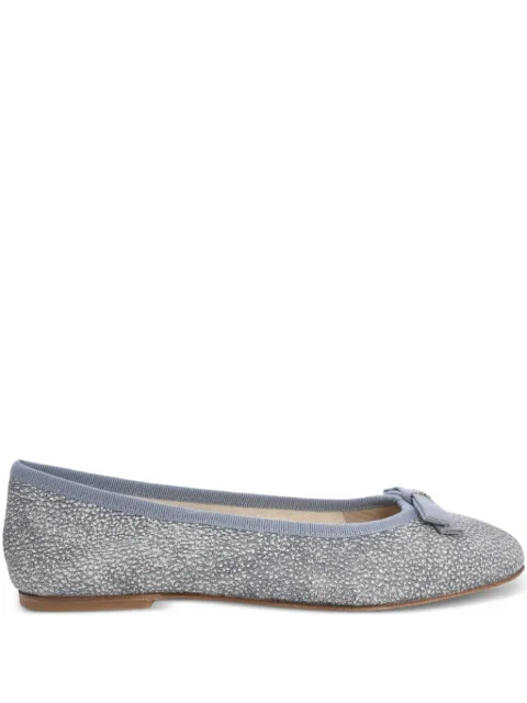 Casadei bow-embellished calf leather flats