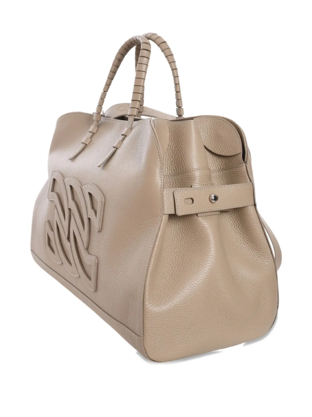 Casadei double C embossed leather tote bag Bruin
