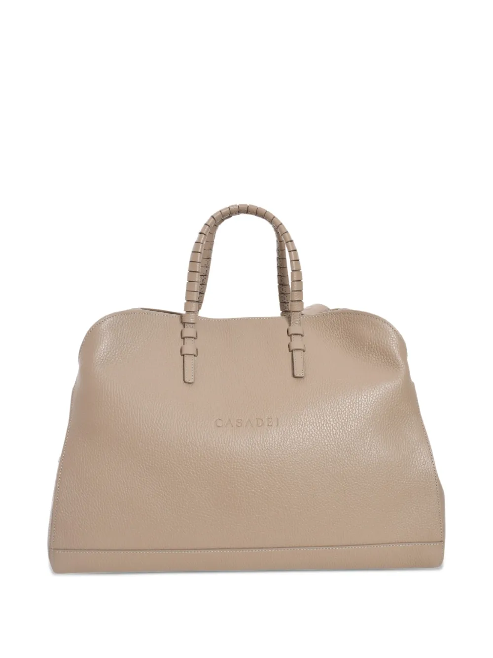 Casadei double C embossed leather tote bag - Bruin