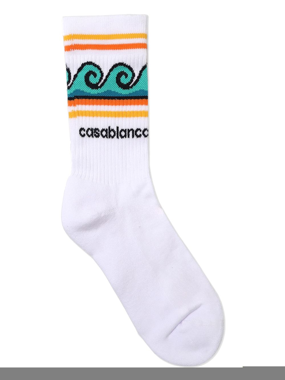 CASABLANCA KIDS logo-jacquard socks - White