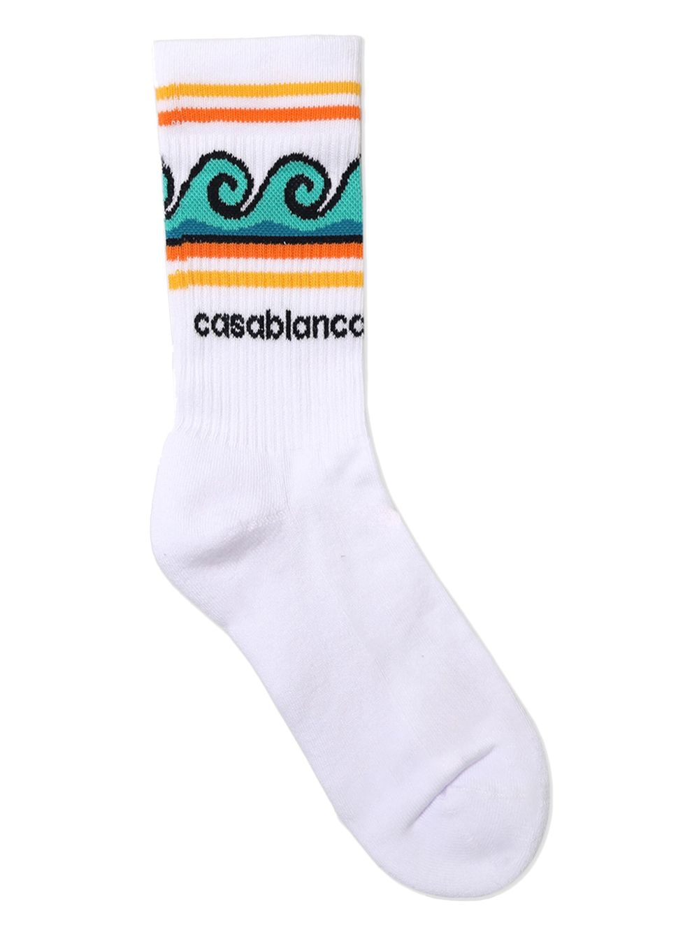 CASABLANCA KIDS logo-jacquard socks - White