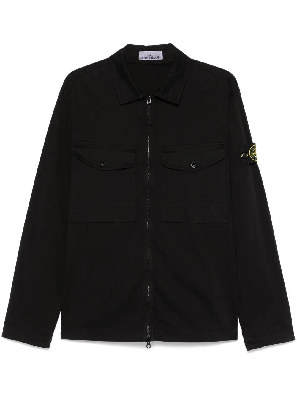 Stone Island Shirtjack met Compass-logopatch Zwart