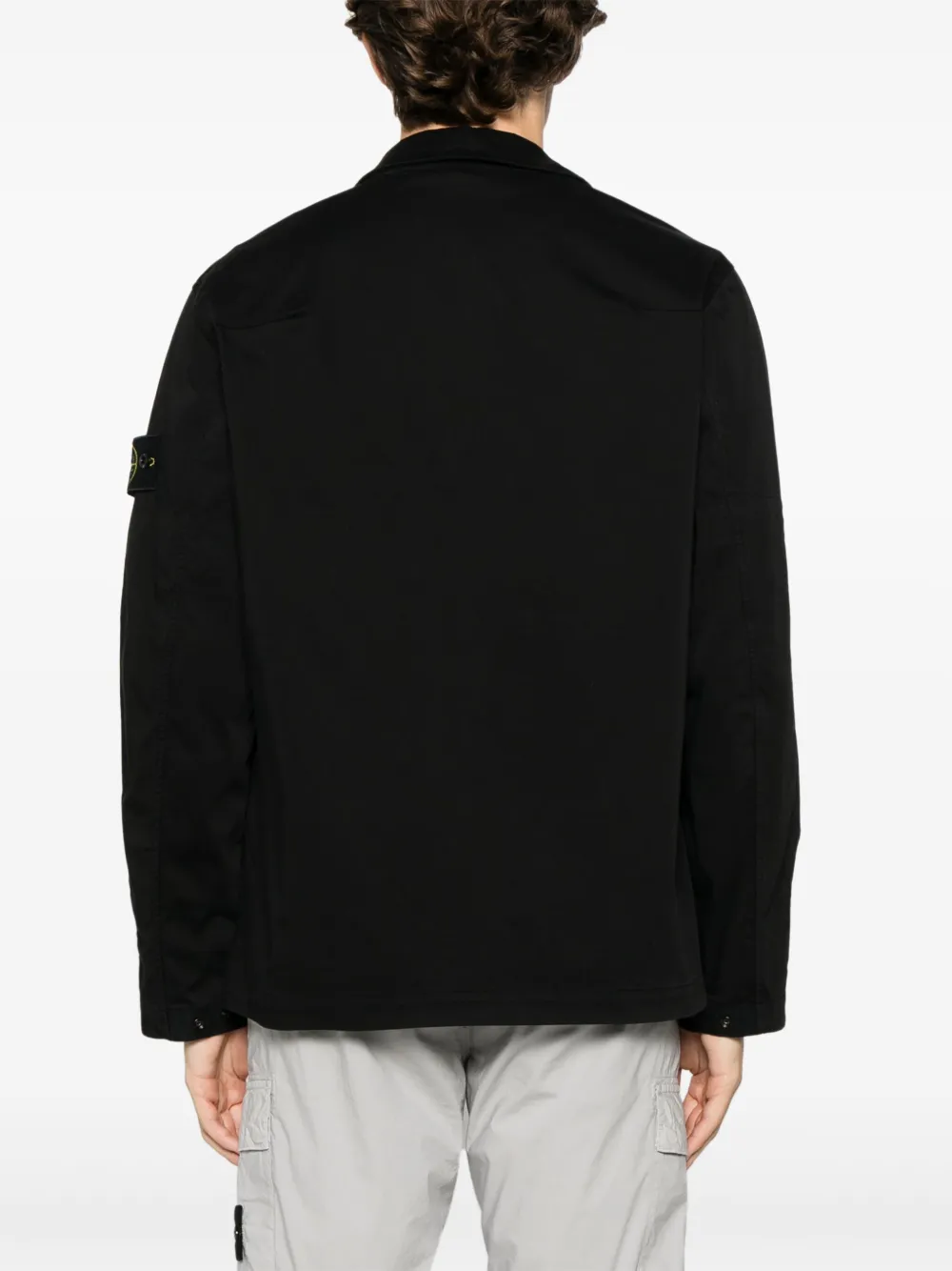 Stone Island Shirtjack met Compass-logopatch Zwart