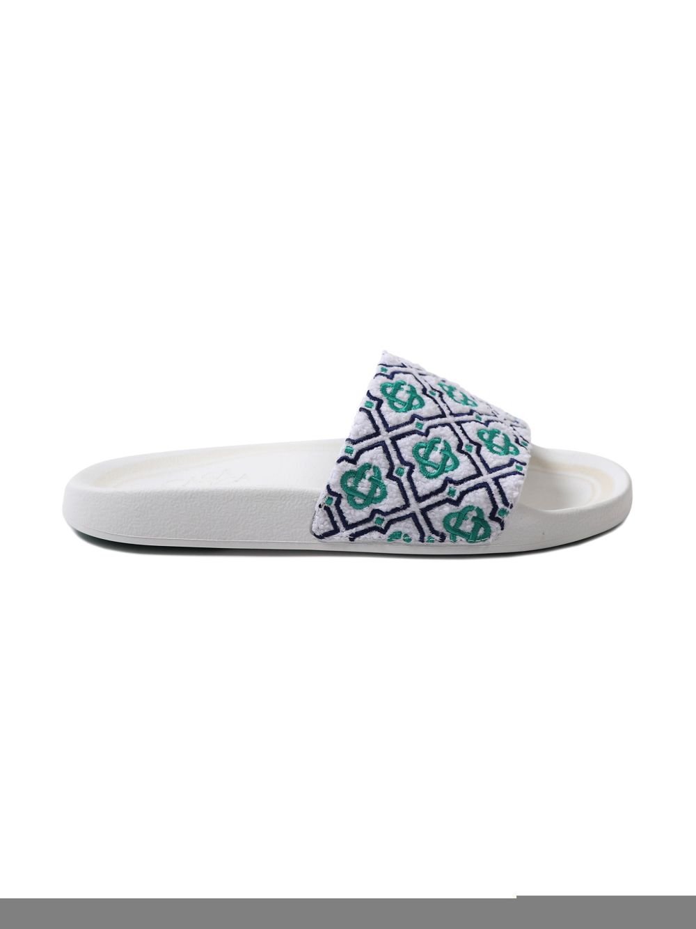 CASABLANCA KIDS embroidered logo slippers - White