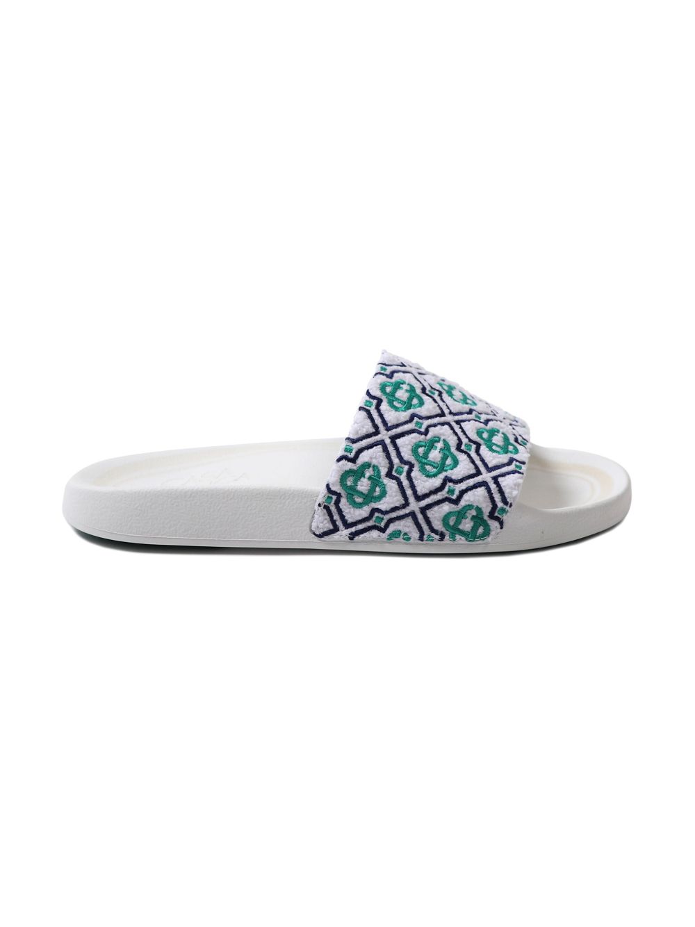 CASABLANCA KIDS embroidered logo slippers - White