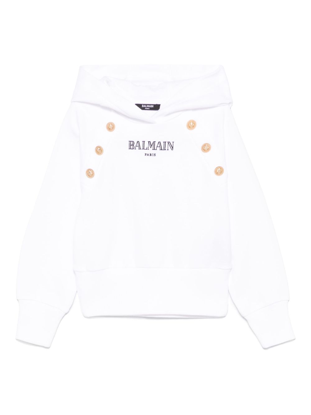 Balmain Kids logo-embroidered hoodie - White