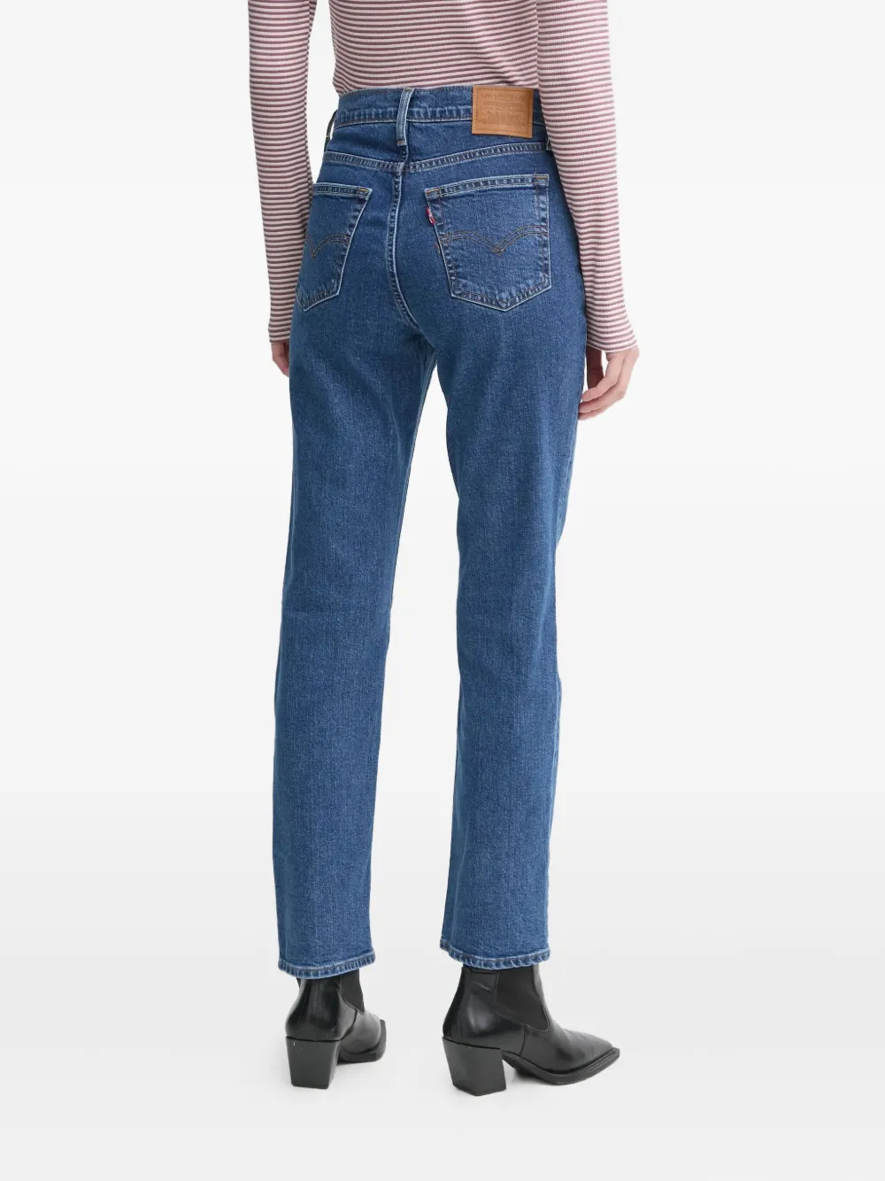 Levi's 724 Logo-patch Jeans In Blue