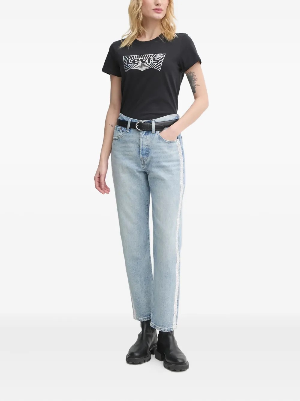 Levi's Rhinestone Stripe Denim Jeans In Blue