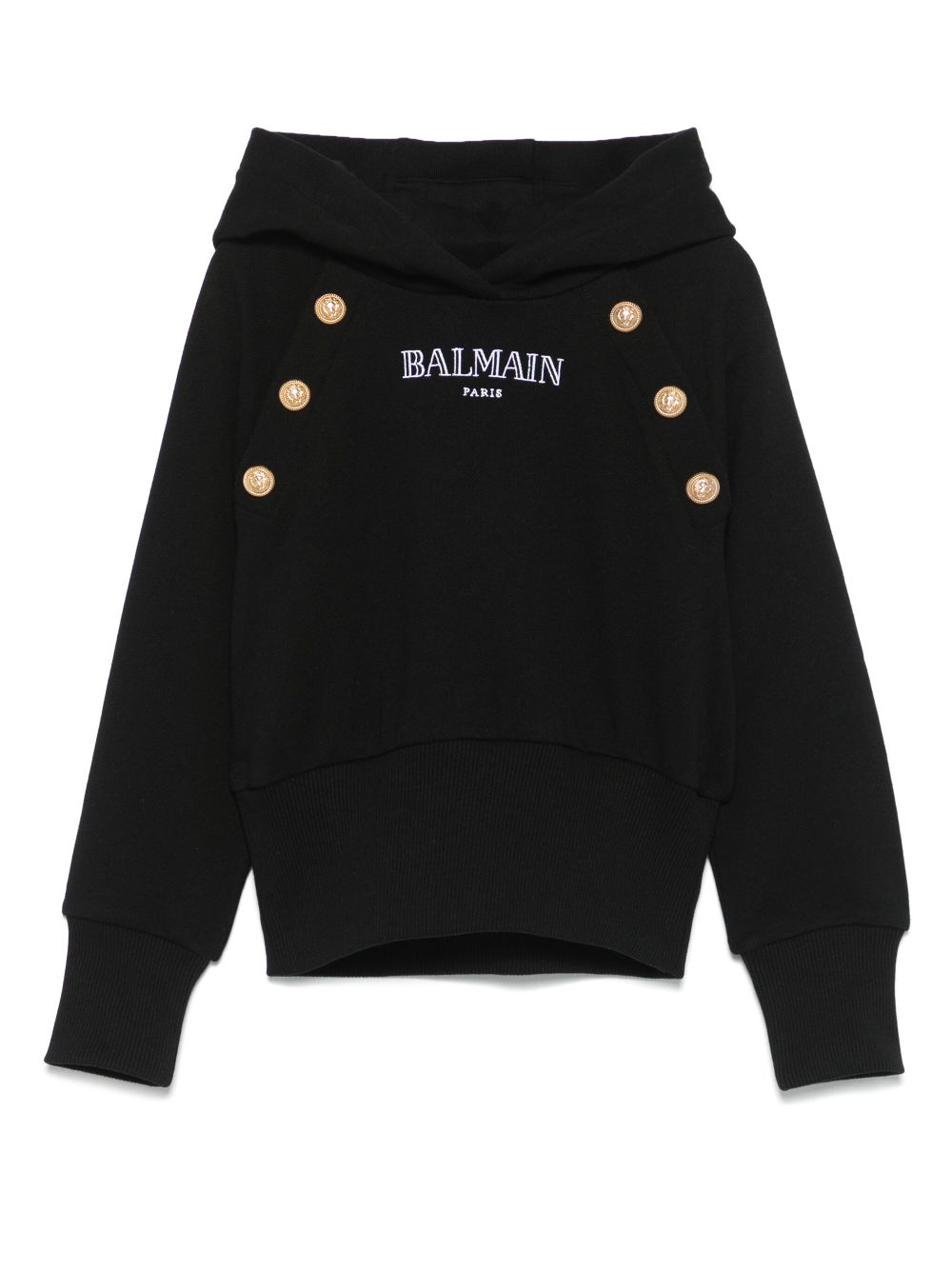 Balmain Kids logo-embroidered hoodie - Black