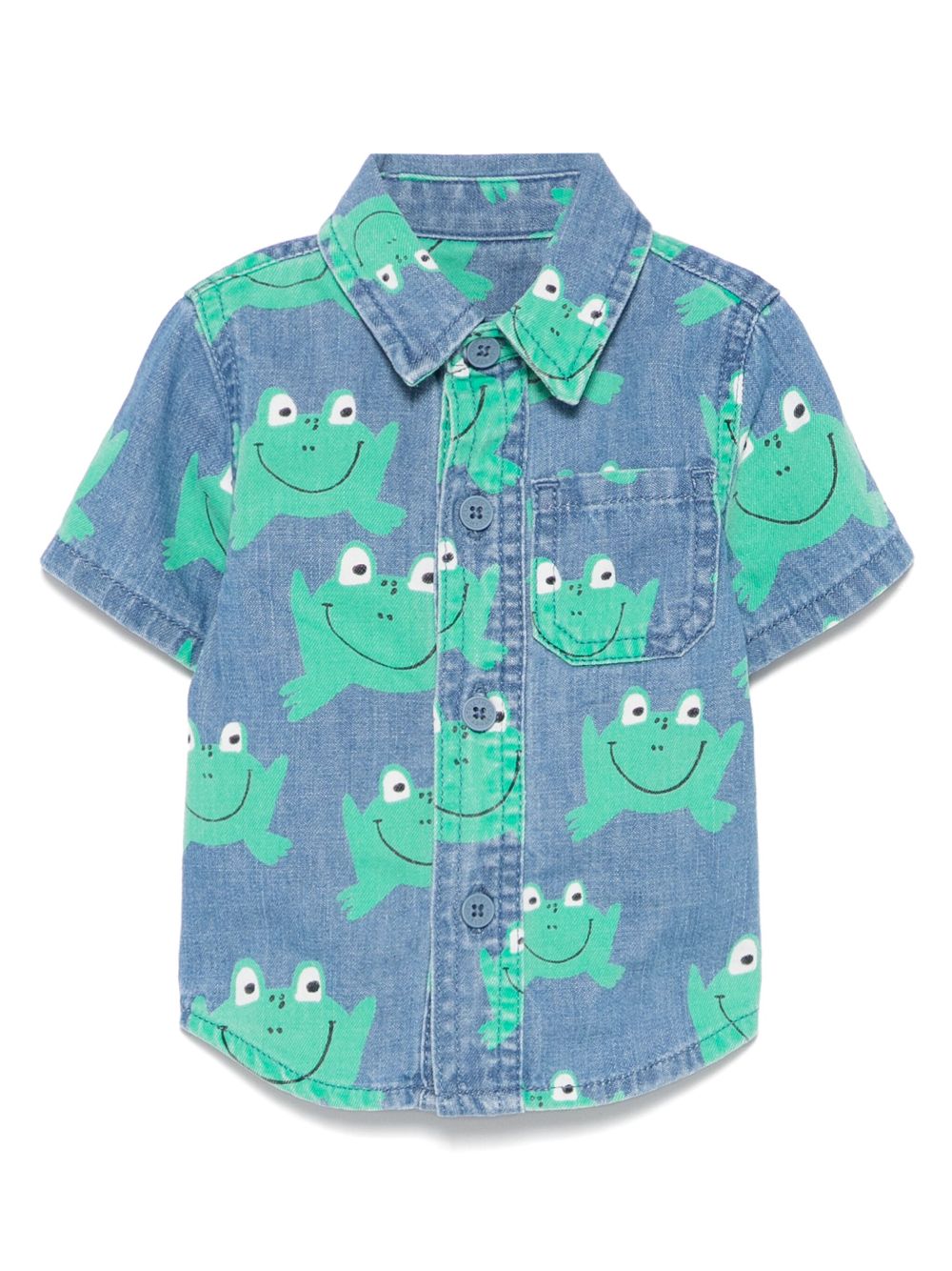 Stella McCartney Kids frog-print shirt - Blue