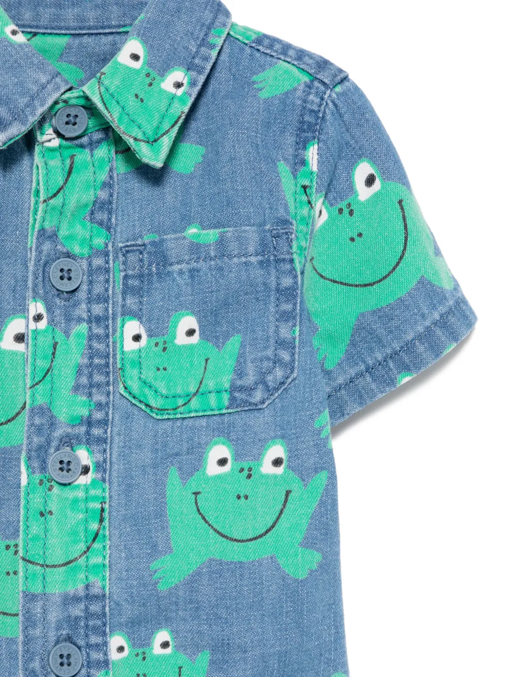 Stella McCartney Kids T-shirt met kikkerprint Blauw