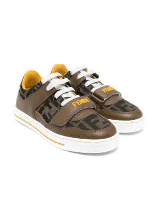 FENDI キッズ　シューズ Fendi Kids jacquard-logo Sneakers | Brown | FARFETCH