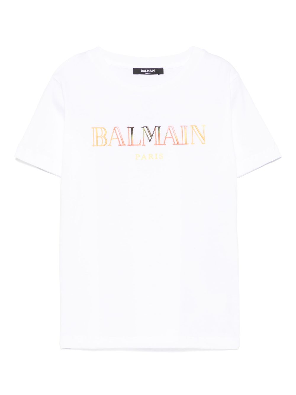 Balmain Kids logo-embroidered T-shirt - White