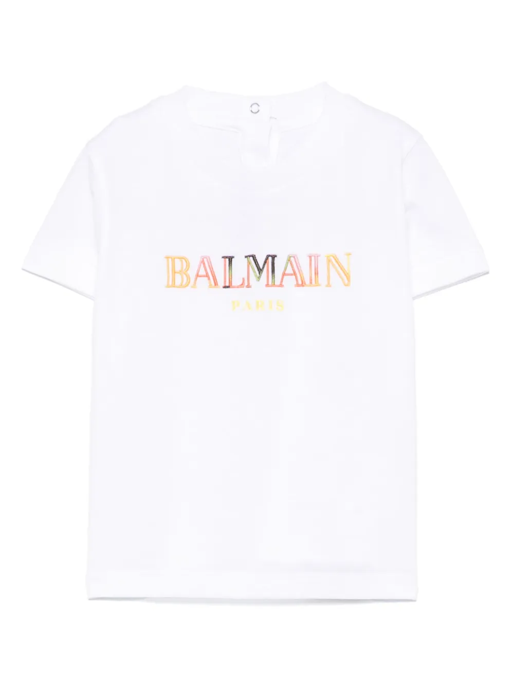 Balmain Kids T-shirt met geborduurd logo Wit