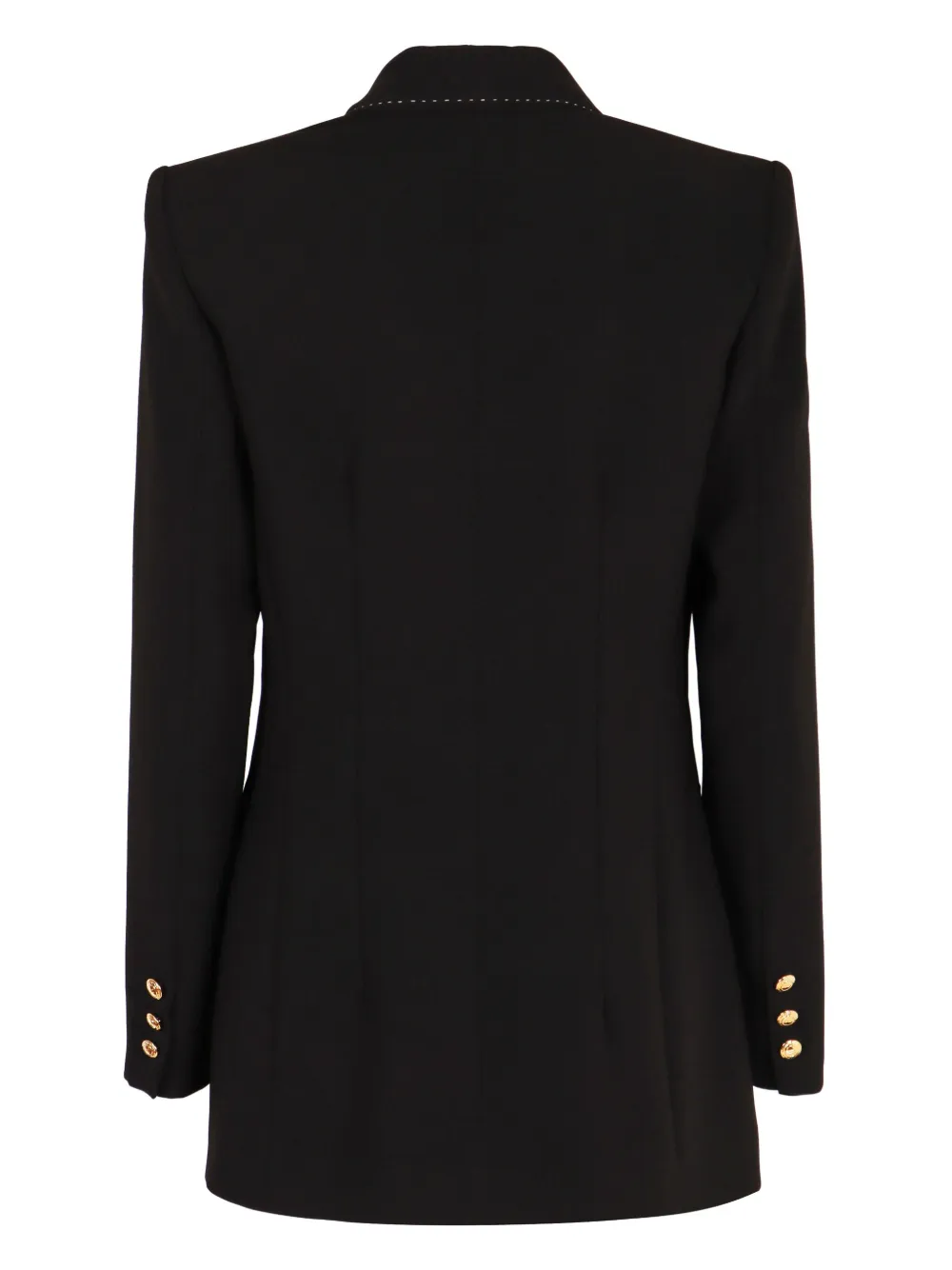 Elisabetta Franchi Blazer met contrasterend stiksel - Zwart