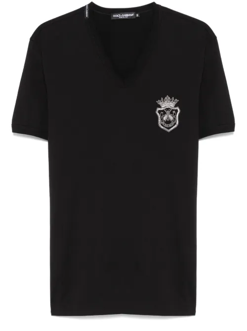 T-shirt à motif héraldique brodé - Dolce & Gabbana - Modalova