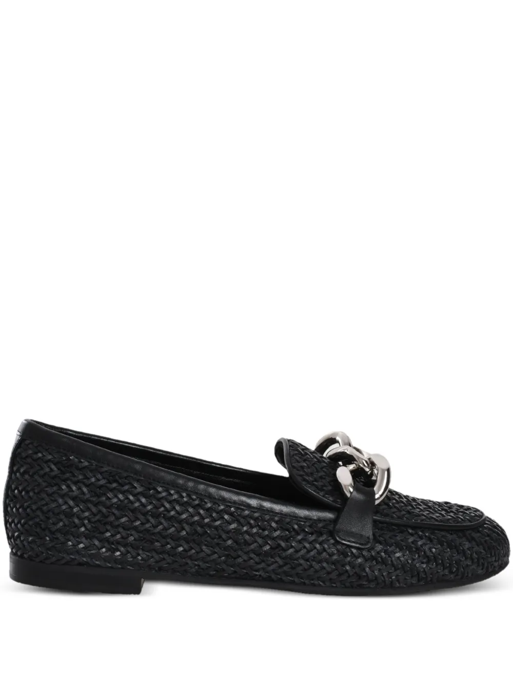 Casadei chain-link detail loafers – Black