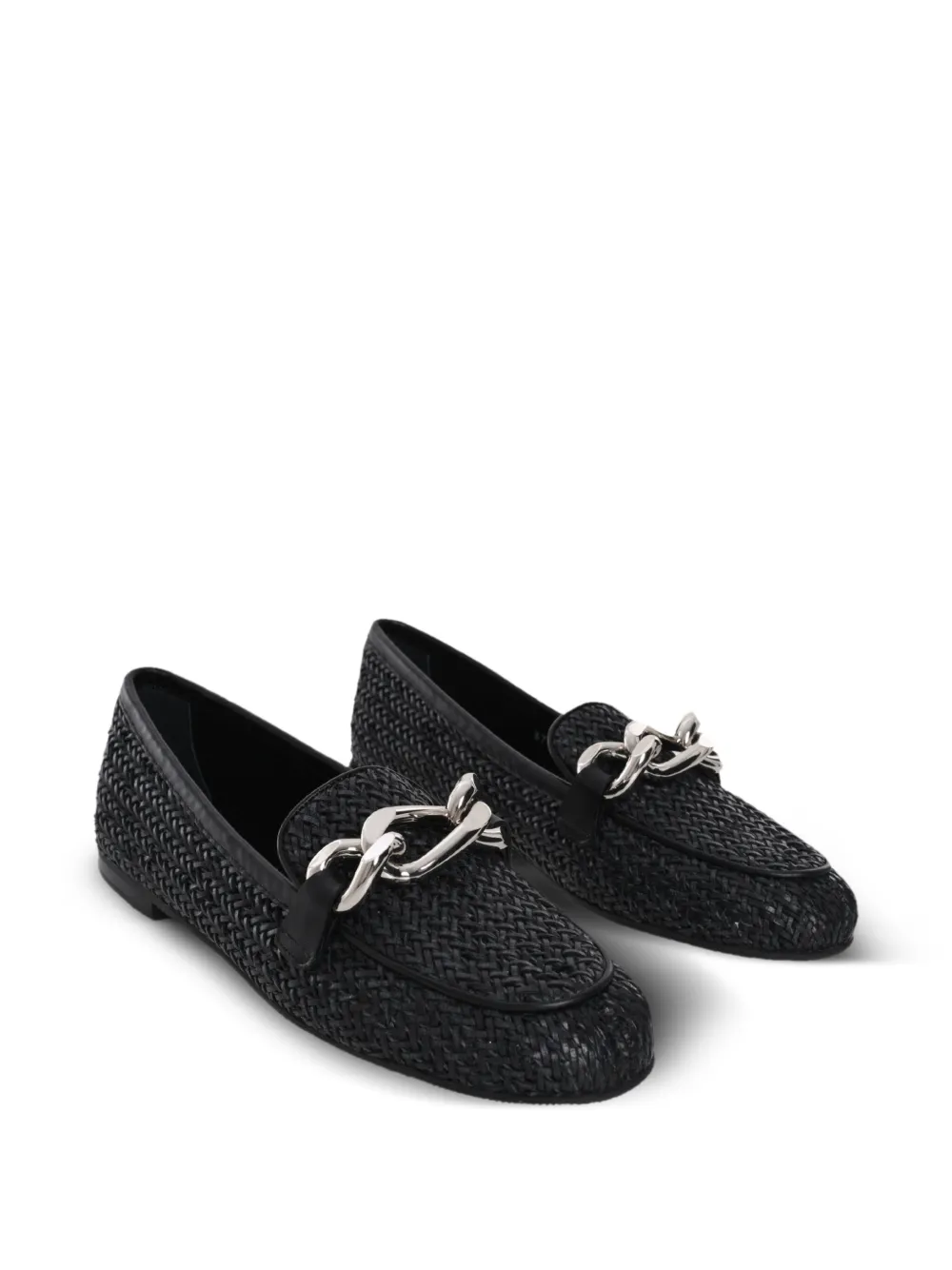 Casadei chain-link detail loafers - Zwart