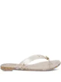 Casadei glitter-detail flip flops - White