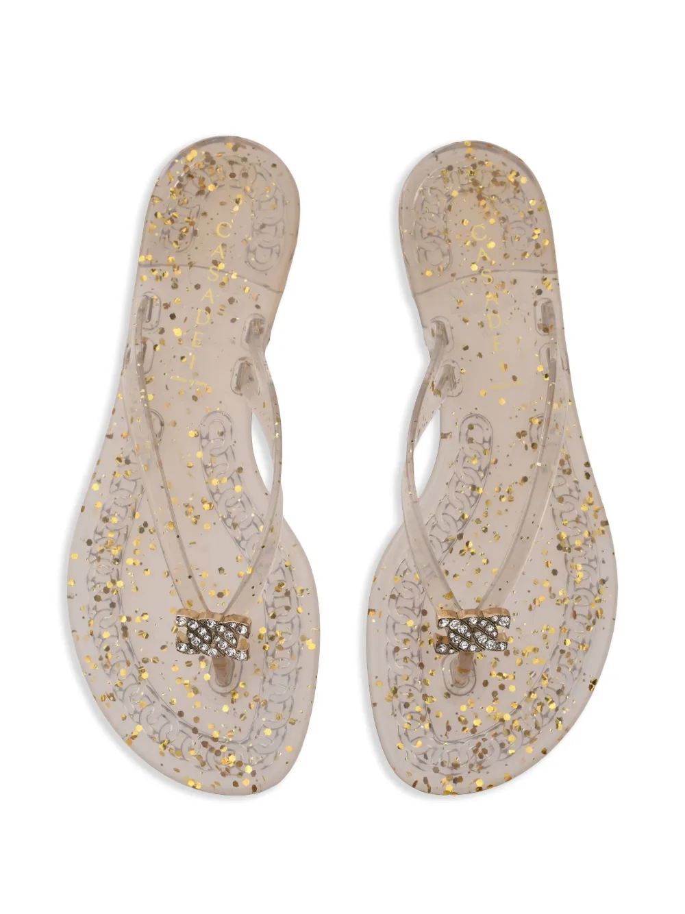 Casadei Teenslippers met glitterdetail Wit