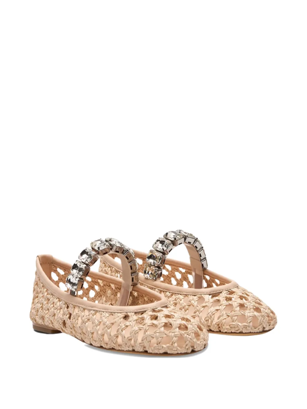 Casadei Versilia crystal-embellished ballet flats - Roze