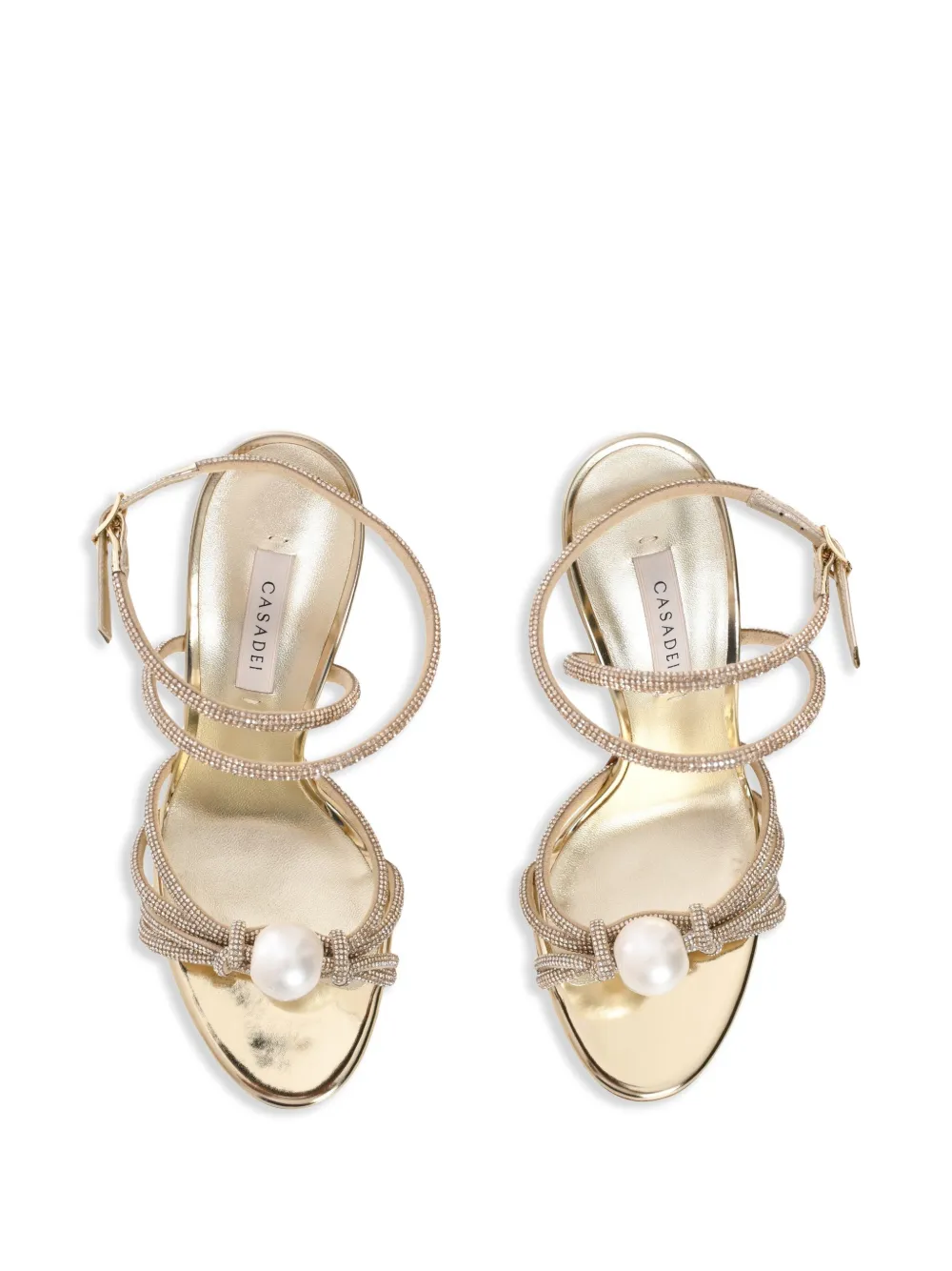 Casadei 100mm Julia Labuan sandals Gold