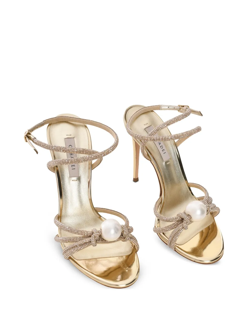 Casadei 100mm Julia Labuan sandals - Goud