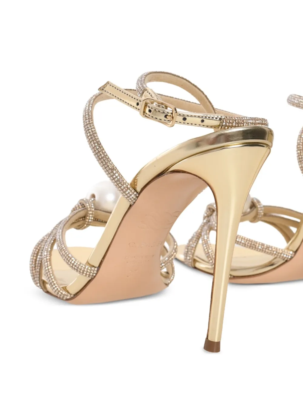 Casadei 100mm Julia Labuan sandals Gold