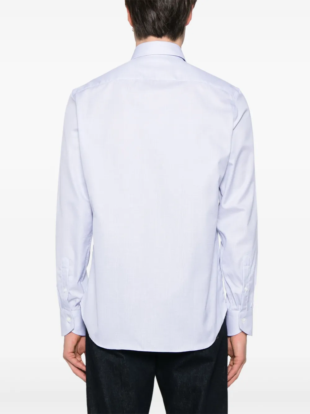 Canali Geruit overhemd Blauw