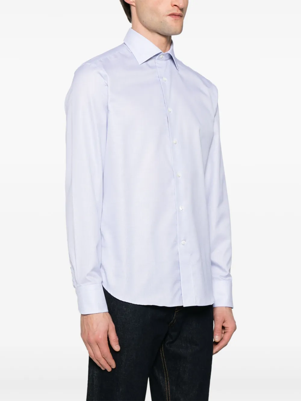Canali Geruit overhemd Blauw