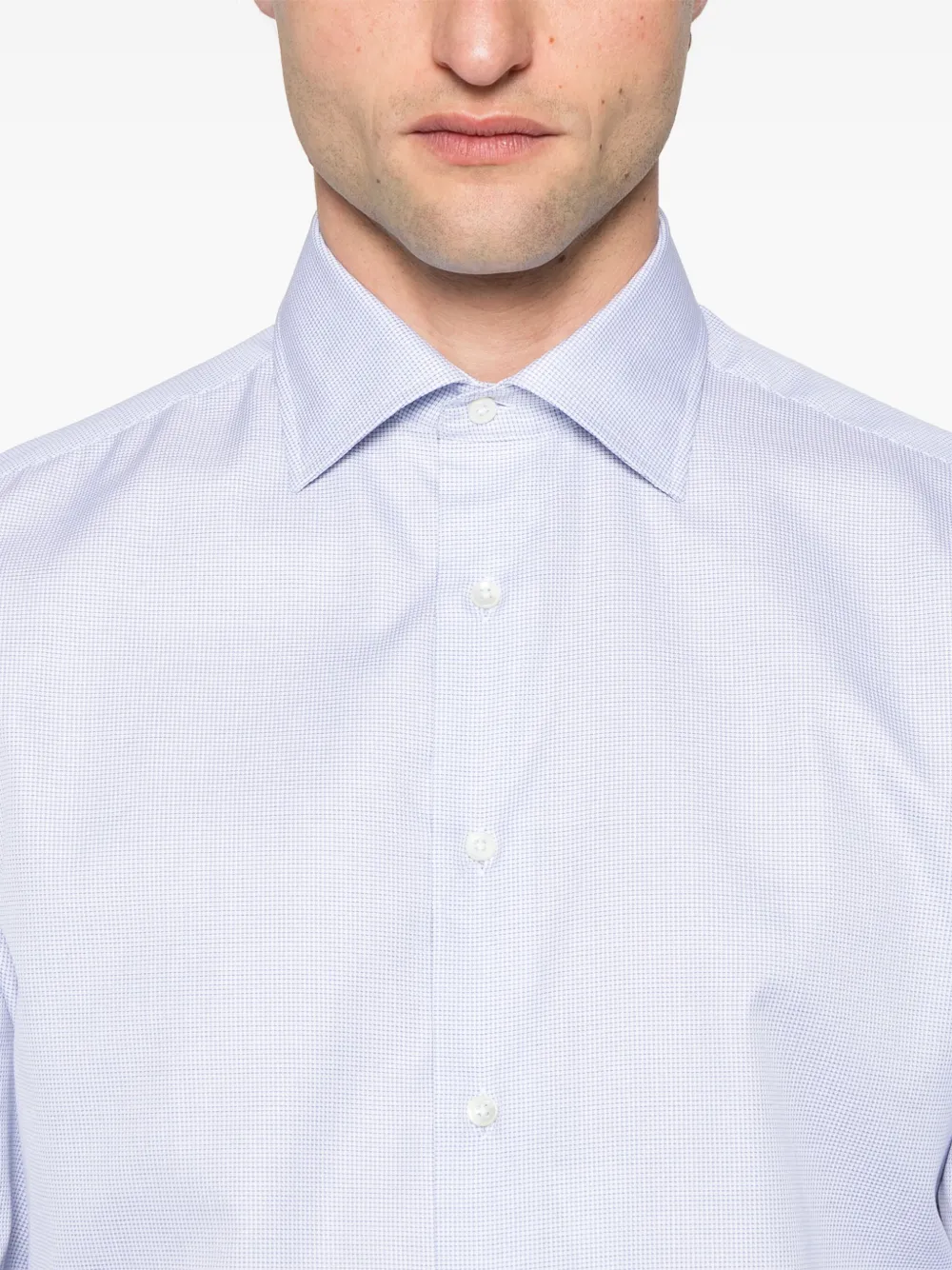 Canali Geruit overhemd Blauw