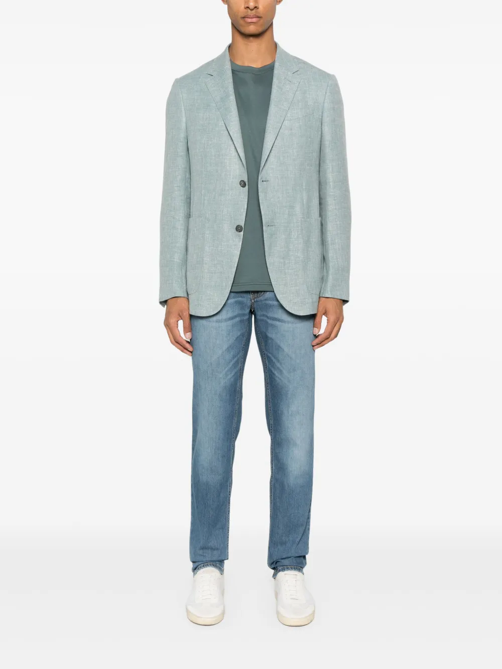 Brioni Jeans met logo-reliëf - Blauw