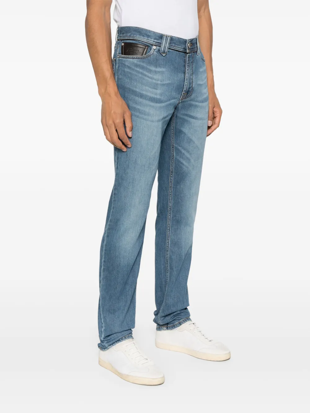 Brioni Jeans met logo-reliëf Blauw