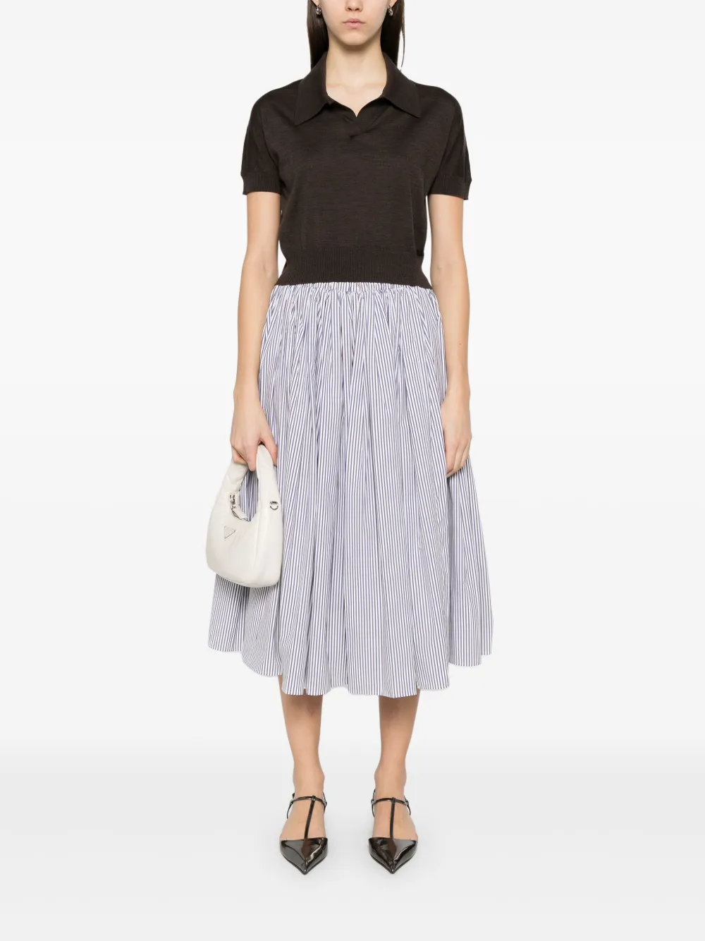 Prada Gestreepte midi-rok - Wit