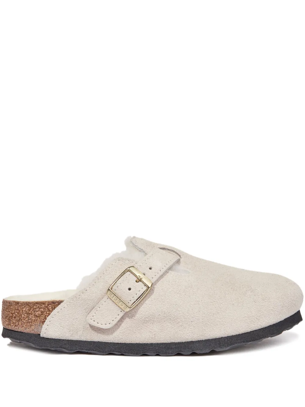 Birkenstock Boston Suede Slippers In Neutrals