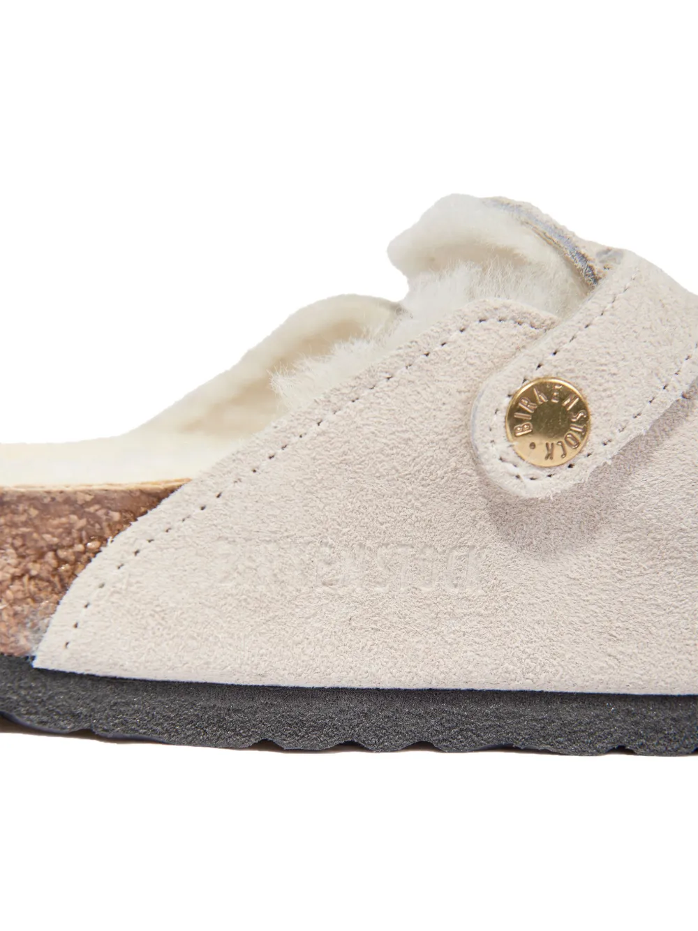 Birkenstock Kids Boston suede slippers Neutrals