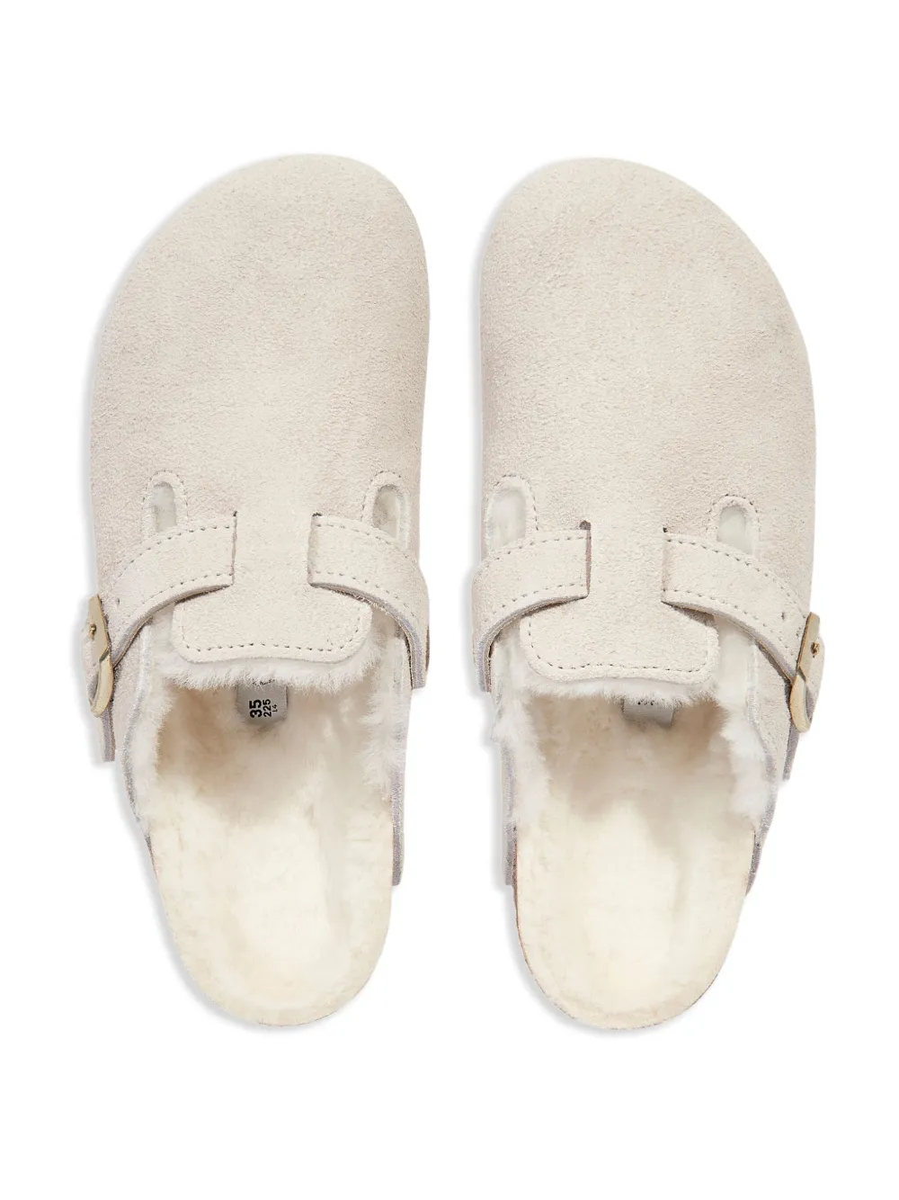 Birkenstock Kids Boston suede slippers Neutrals