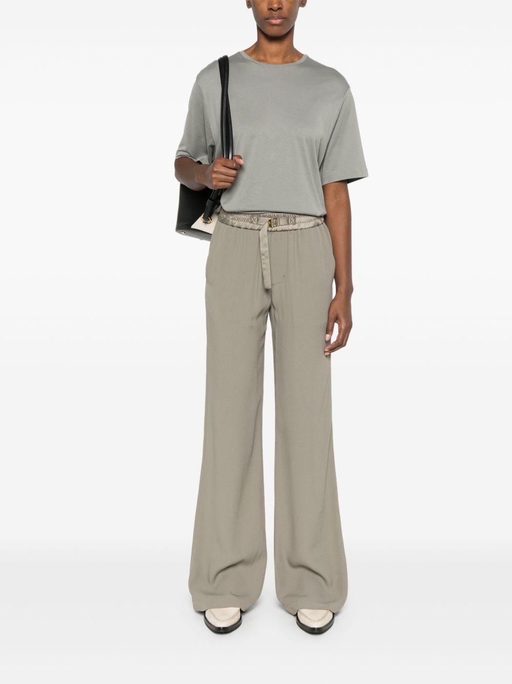 AMI Paris drawstring palazzo pants - Neutrals