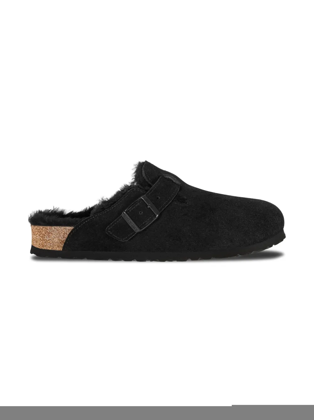 Birkenstock Boston Suede Slippers In Black