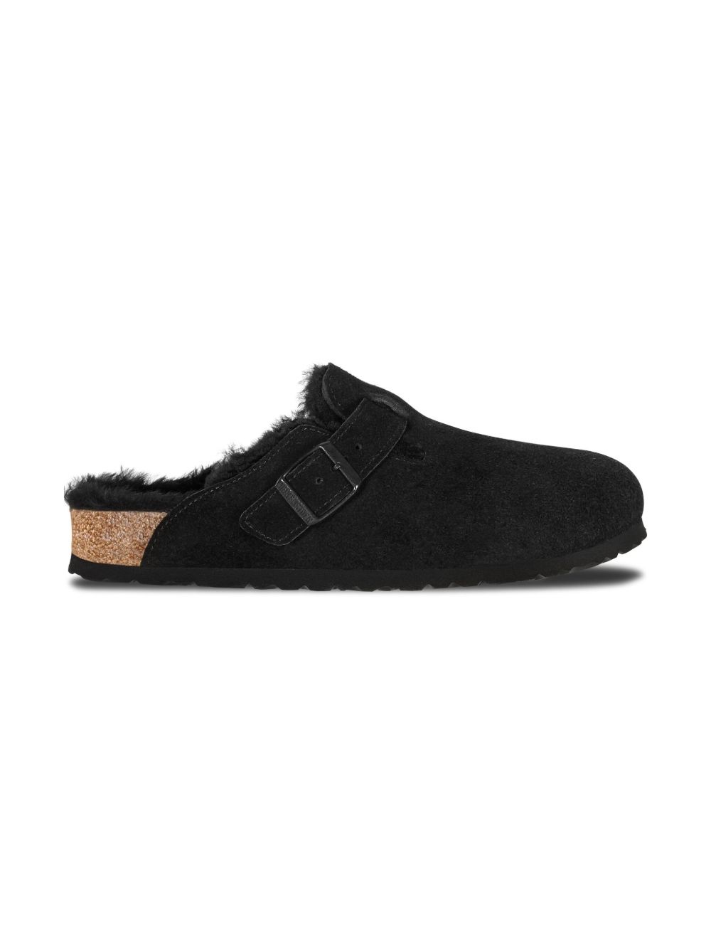 Birkenstock Kids Boston suède slippers - Zwart