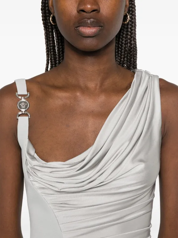Versace Medusa Head-plaque Mini Dress | Grey | FARFETCH