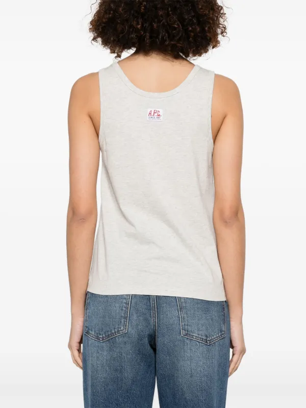 A.P.C. Label Tank Top | Grey | FARFETCH RO