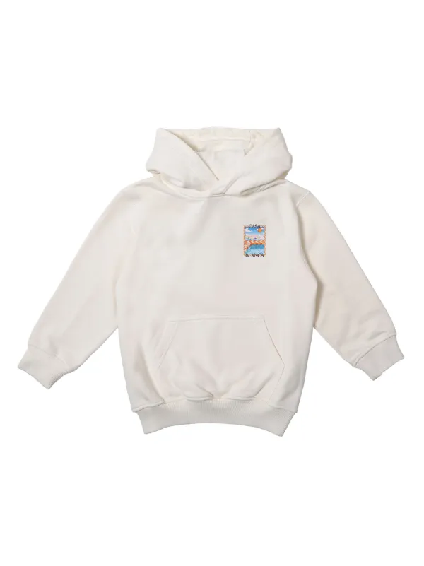 パーカー・フーディ CASABLANCA Men Hoodies MS25JTP29203SURREALPOOL White Diamond Column Hooded Sweatshirt | Casablanca Paris
