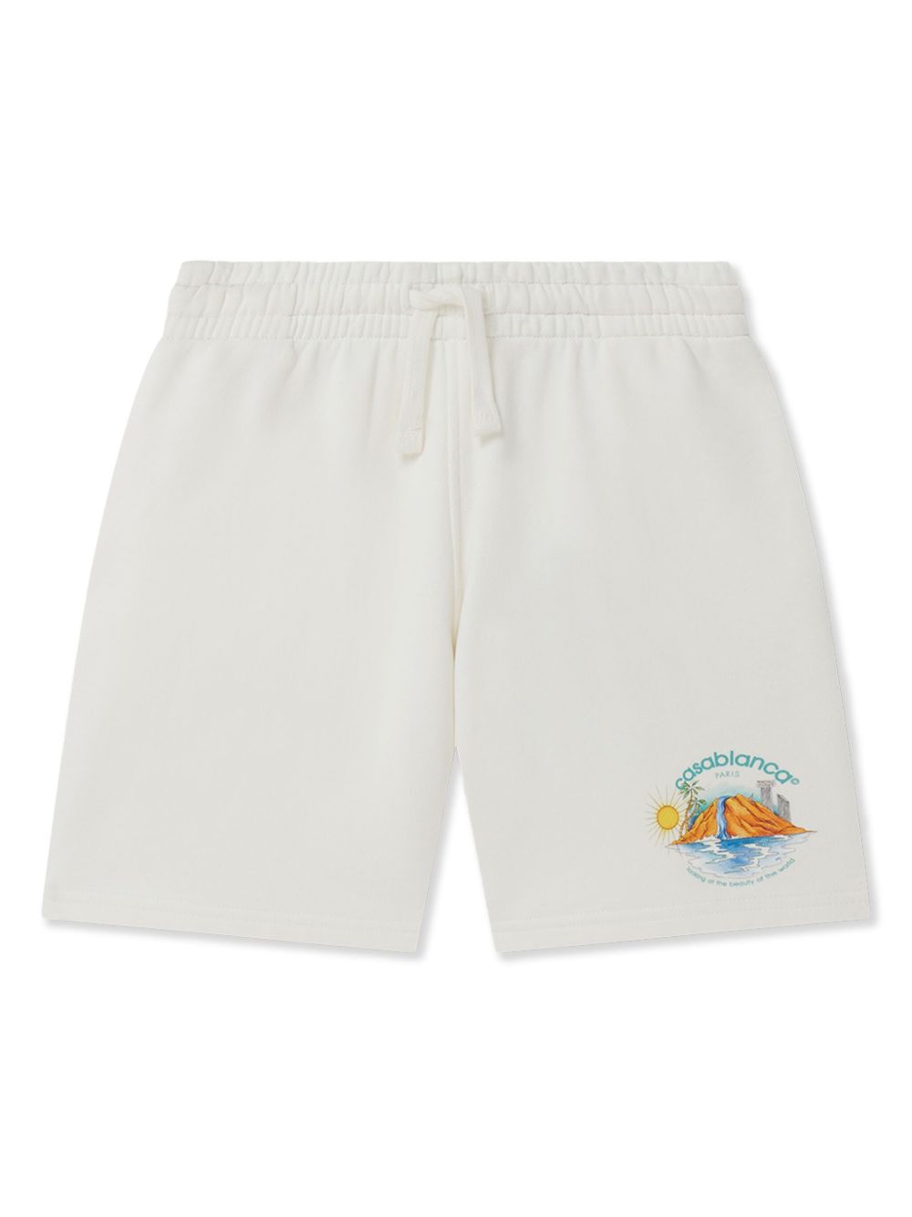 CASABLANCA KIDS logo-print shorts - White