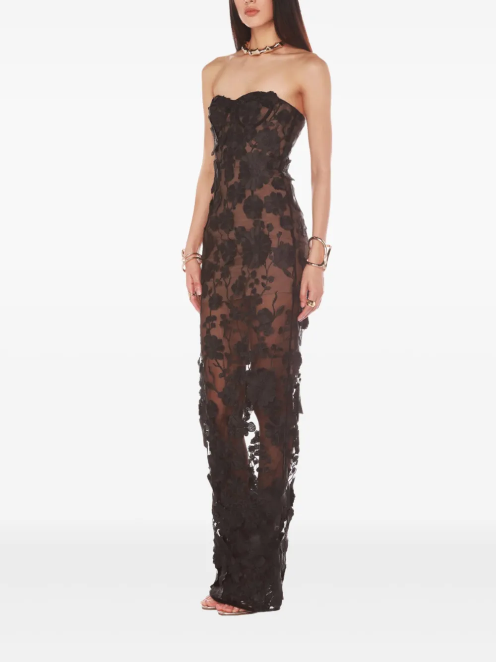Bronx And Banco Jasmine Gown In Black