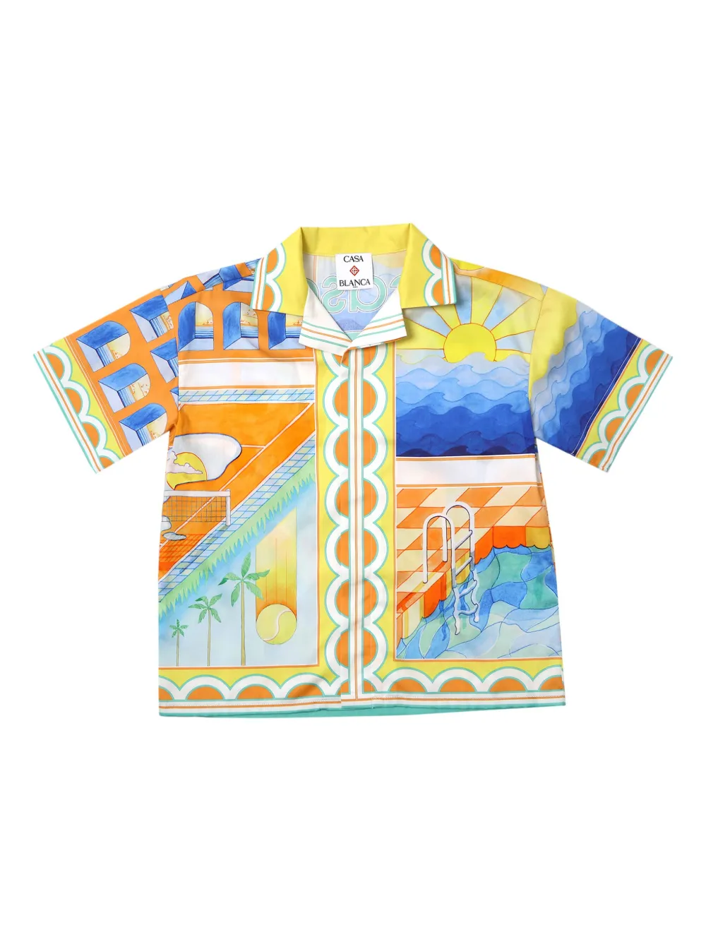 CASABLANCA KIDS Shirt met print Geel