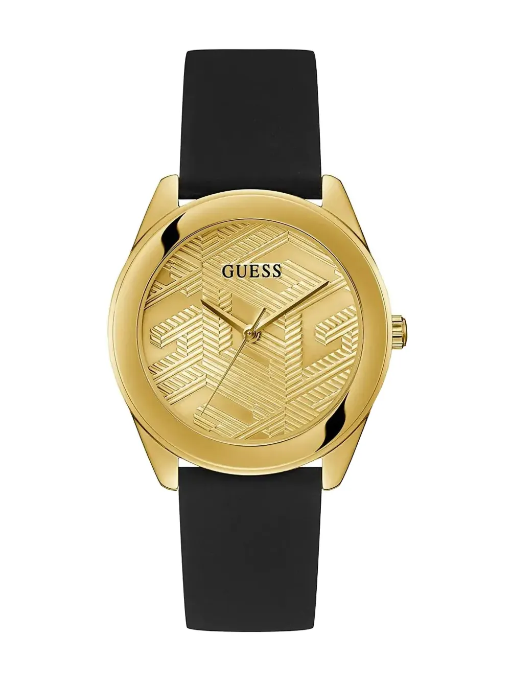 GUESS USA Black Gold Tone Analog 42 mm - Zwart