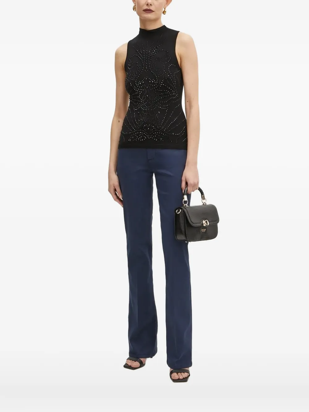GUESS USA embellished mock-neck top | Black | Image 1
